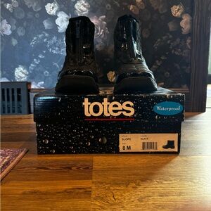 totes Waterproof Black Boots - Slope (8M)
